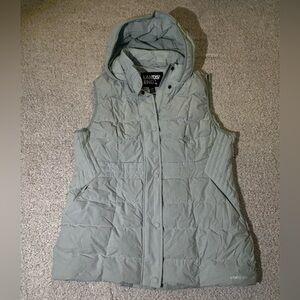 Lands' End Light Blue / Aqua Hooded Puffer Vest Size L